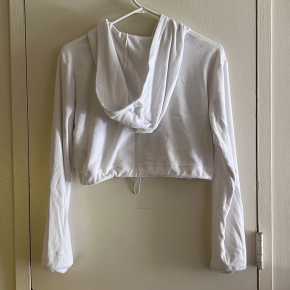 Soft Terry cloth cropped hoodie - Picture 2 of 2